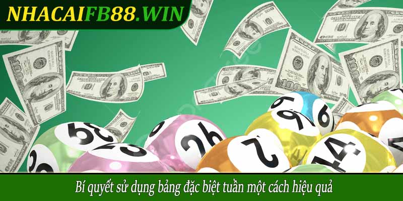 Bí quyết sử dụng bảng đặc biệt tuần một cách hiệu quả